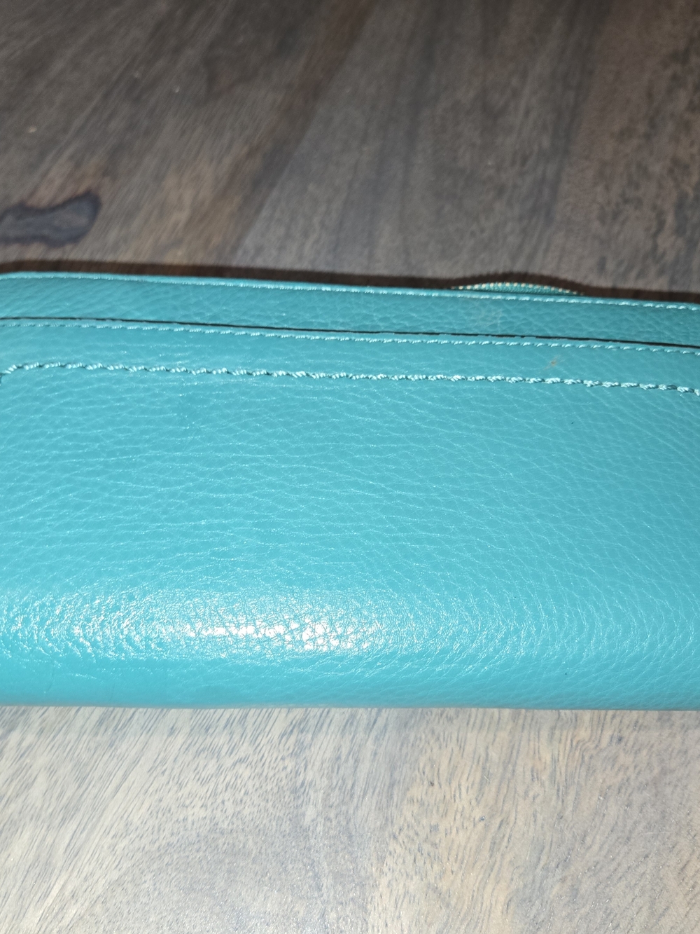 Coach Teal Leather Zip Wallet - Picture 5 of 6